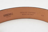 Moschino Logo Lettering Python Print Leather Belt Size 40 Eb0126rxdu