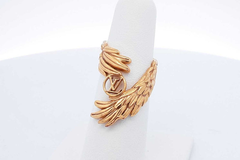Louis Vuitton Gold Plated Angel Wing Band 6.8 Grams Size 5 Eb1224lxzdu