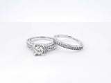 1.58 Cttw Diamond & 14k White Gold Wedding Set 8.1 Grams Size 7 Fw1224lxzxdu