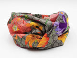 Gucci Twisted Bow Headband In Gg Supreme Flora Silk Size Medium 57cm Fw1026lxzdu