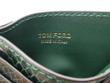 Tom Ford Card Holder Wallet In Emerald Green Croc-embossed Leather Fw0925lordu