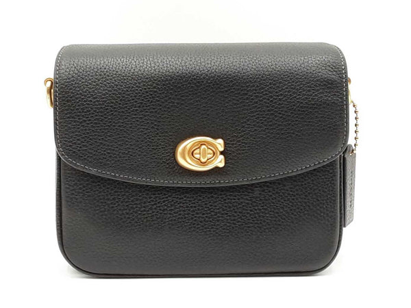 Coach Cassie Crossbody Bag 19 In Black Pebbled Leather Fw1125ixdu