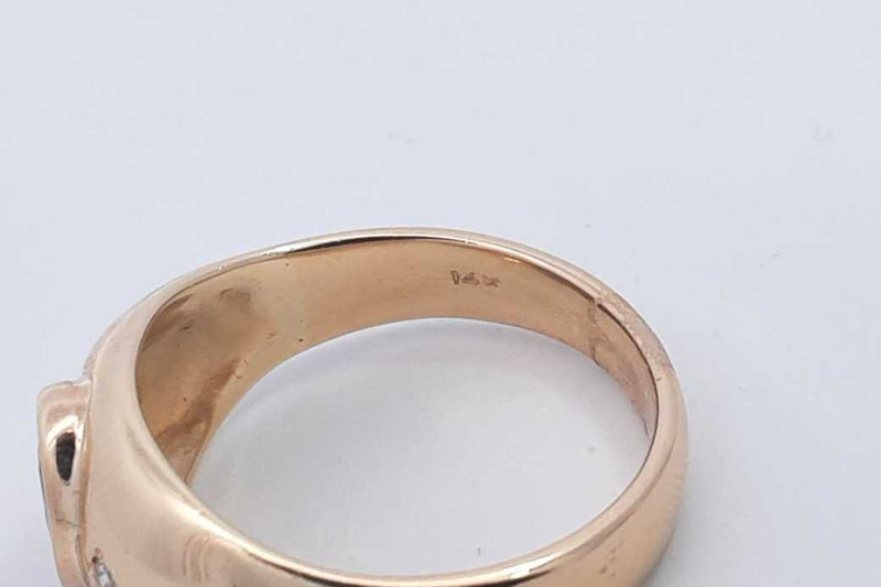 Sapphire & Diamond Ring In 14k Yellow Gold 7.5 Grams Size 9 Eb0425oirsa