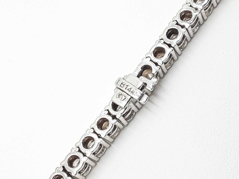 25.75 Cttw Diamond & 14k White Gold Tennis Necklace 4.3g  19 Inch Fw1124lxzxzdu