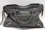 Balenciaga Le City Gray Leather Top Handle Bag Eb0726rxzsa
