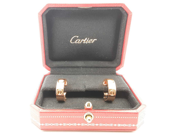 Cartier 18k Rose Gold Love Hoop Earrings .15cttw Lh0824wxzxde