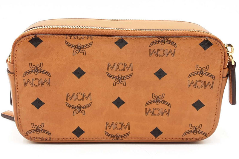 Mcm Cognac Visetos Camera Crossbody Bag Eb1125loxdu