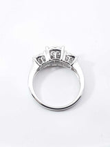 0.55 Cttw Diamond & 14k White Gold Three Stone Halo Ring 3.5g Size 7 Fw0926wordu