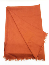 Gucci Gg Monogram Orange Wool Silk Mix Shawl Scarf Do0926wrde