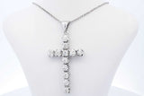 1.2cttw Diamond Cross Pendant Necklace 14k White Gold 10g 19 Inch Eb0426orxzde