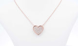 18k Rose Gold Diamond Heart Necklace 18 Inch 3.7 Grams Eb0524lwrdu