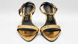 Tom Ford Gold Padlock Metallic Sandals Size 40 Eu, 10 Us Sd1026rzdu