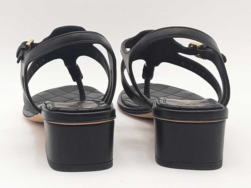 Chanel Cc Leather Flats Black Size Eu 37 Aa1025lzxsa