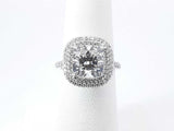 3.99 Cttw Diamond & 18k Gold Double Halo Ring 5.8 Grams Size 6 Fw0326lxzxzdu