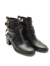 Burberry Check & Black Leather Heel Ankle Boots Size 40 Eb0626lxzsa