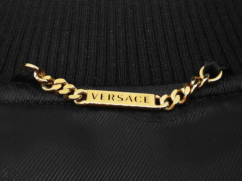 Gianni Versace Barocco Black Yellow Quilted Bomber Jacket Size It56 Do0625loxzde