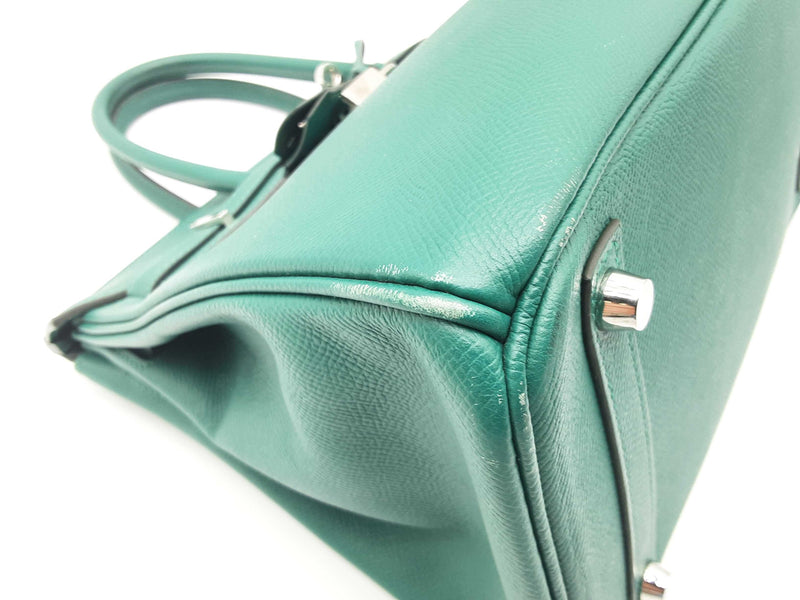 Hermes Birkin 30 Malachite Green Epsom Palladium Hardware Handbag Do1223crxzde