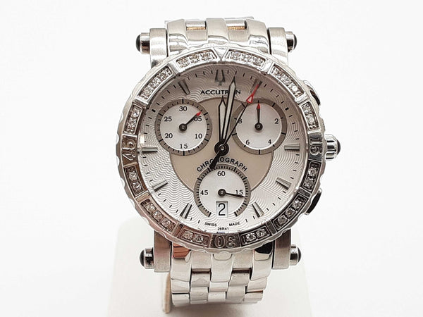 Bulova C876800 30mm Accutron Courchevel White Mop Dial Steel Watch Do0625rxde