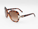 Chloé Square Sunglasses In Tortoise-shell With Gradient Lenses Fw0126rzdu