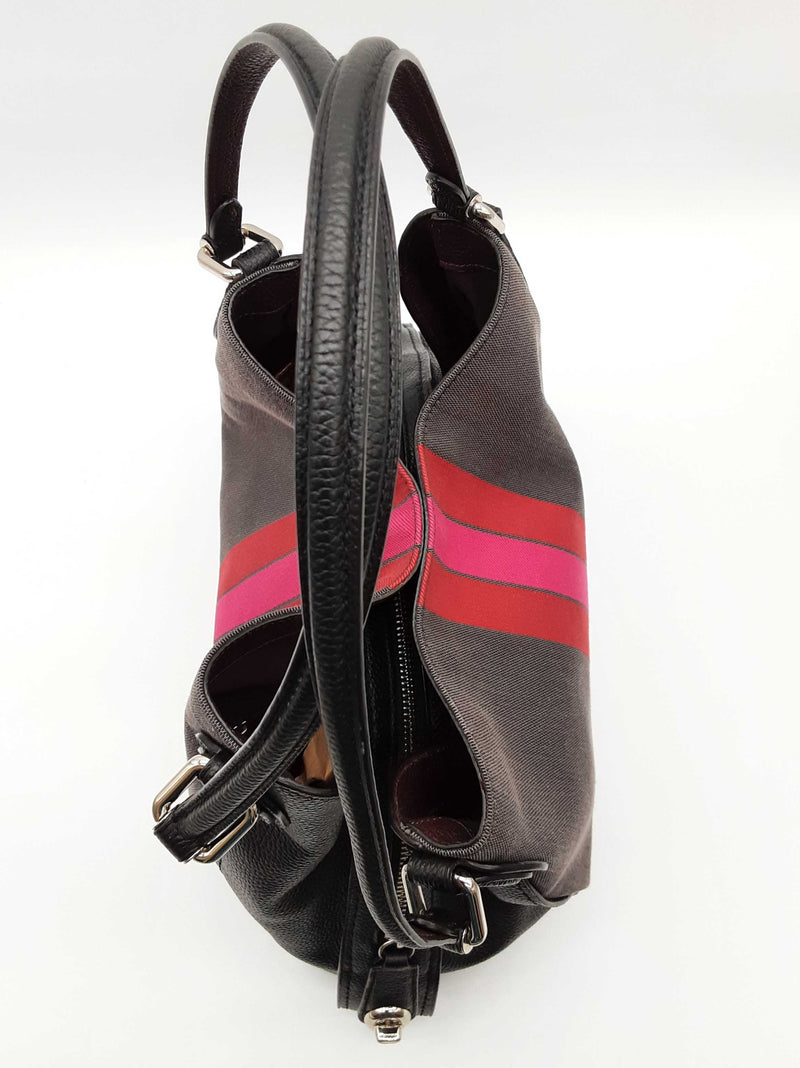 Coach Edie 31 Gray Pink Stripe Horse Carriage Logo Shoulder Bag Do0725wxde