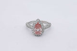 1.69ctw Lab Grown Pink Pear Shaped Diamond 18k Gold Ring 5.9g Size 7 Eb1025rxzsa