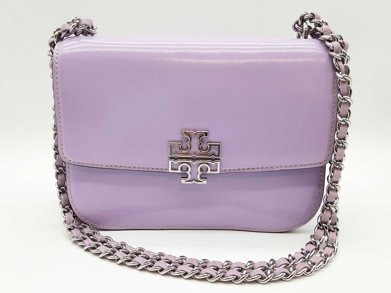 Tory Burch Britten Lavender Purple Leather Chain Shoulder Bag Do0325lxzde