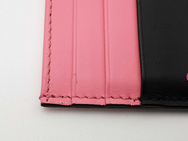 Fendi Monstro Black Pink Leather Card Holder Do1025rxde