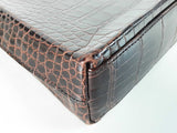 Prada Crocodile Embossed Mini Brown Handbag Sd0226izxde