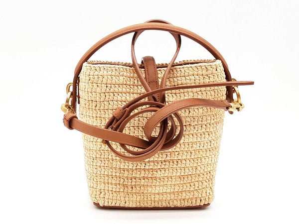 Saint Laurent Le 37 Raffia And Leather Bucket Bag Sd1125izxde