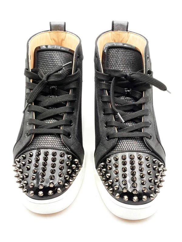 Christian Louboutin Patent & Mesh Lou Spikes Orlato Sneakers Size 43 Eb1224oxzsa