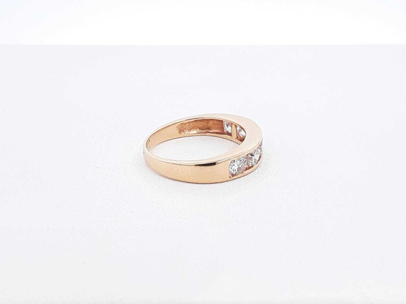 0.90 Cttw Diamond & 14k Yellow Gold Channel Ring 2.7 Grams Size 5.5 Fw0625lrxdu