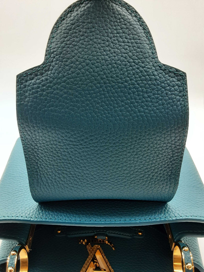 Louis Vuitton Capucines Blue Leather Python Skin Crossbody Bag Do0125oxzxde