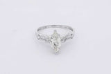 0.75ctw Center Marquis Diamond Ring 14k White Gold 2.3 Grams Size 7 Eb0625cxzsa