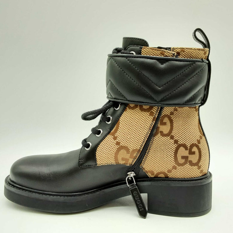 Gucci 678984 Size 6 Matelasse Gg Supreme Lace Up Boots Lh0624wrxde 144020005851