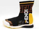 Fendi X Fila Black Brown Stretch Knit Sock Sneakers Size Eu 41 W Do0824lrxde