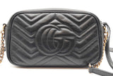 Gucci Black Quilted Chevron Leather Marmont Camera Crossbody Bag Eb1026oxzde