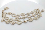 Chanel Gold Tone Multistrand Pearl Cc Logo Bracelet 8.5 Inch Eb0626pxzsa