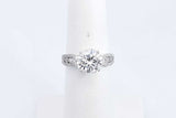 Round Center Diamond Approx. 2.25ctw Ring In 14k White Gold 3.5g Eb0424wrxzsa