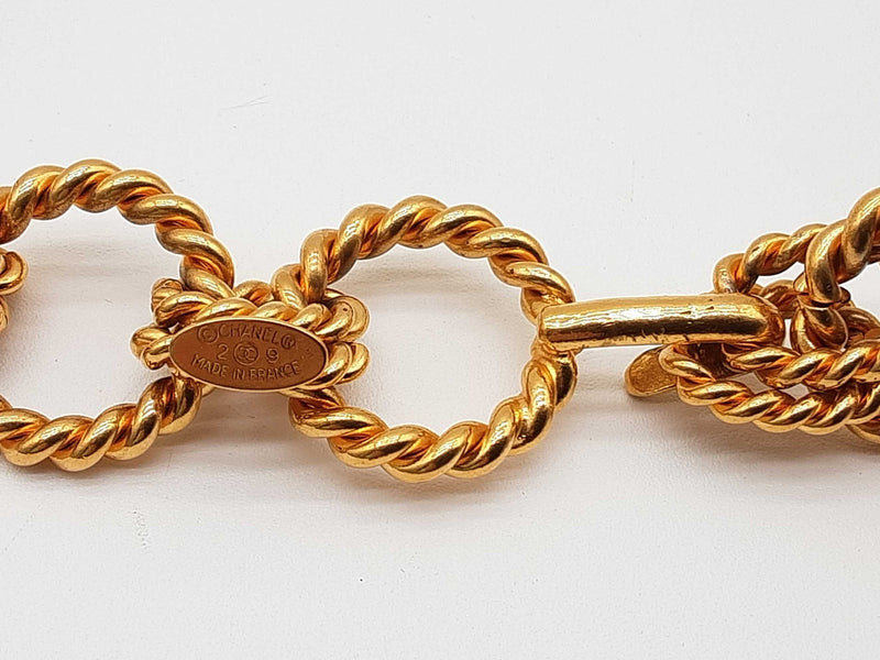 Chanel 1985 Cc Metal Rope Chain Loop Medallion Belt 44 In Do0425rxzde