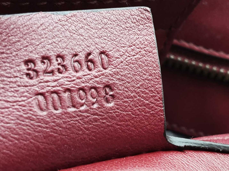 Gucci 323660 Burgandy Red Alligator Leather Bamboo Shopper Tote Do0225wpxzde
