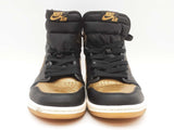 Nike Air Jordan 1 Retro High Og Black Metallic Gold Sneakers Size Us 8.5 Sd1026