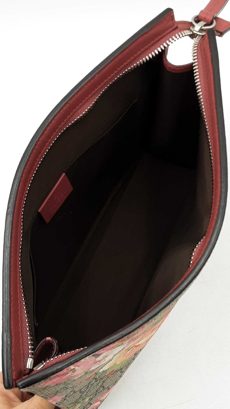 Gucci Blooms Cosmetic Pouch In Gg Supreme & Dry Rose Coated Canvas Fw1125orzdu