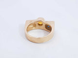 Orange & Blue Gemstone Ring In 14k Yellow Gold 13.3 Grams Size 9 Eb1024pirsa