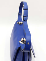 Salvatore Ferragamo Akousa Cobalt Leather Shoulder Bag Eb1125lxzdu