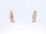 14k Rose Gold & Cubic Zirconia Crossover Leverback Earrings 4.5 Gram Fw0924lerdu