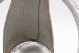 Giuseppe Zanotti Silver Metallic Heels With Crystal Embellished Straps Eb526crsa