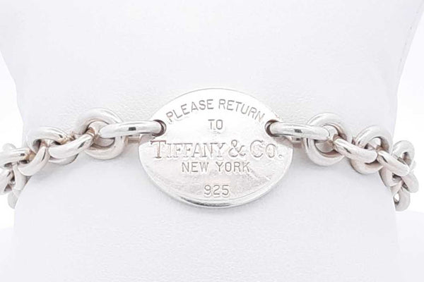 Tiffany & Co. 925 Please Return To Tiffany Oval Tag Bracelet 27.3g Eb0924lxzsa