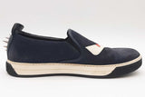Fendi Monster Navy Blue Suede Slip On Sneakers Size 11 Eb0925ocrde