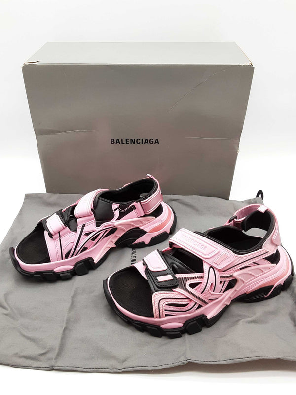 Balenciaga 617543 Track Pink Black Strap Sandals Size Eu 39/ Us 9 Do0225lxzde