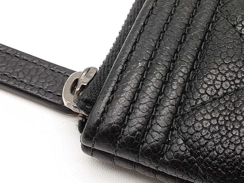 Chanel Boy O Black Leather Zipper Clutch Do0325exzde